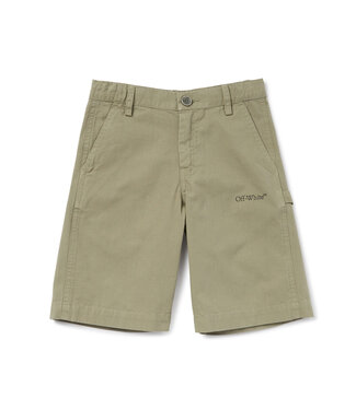 OFF-WHITE BOOKISH DIAG WORKER SHORT KAKI - BLACK