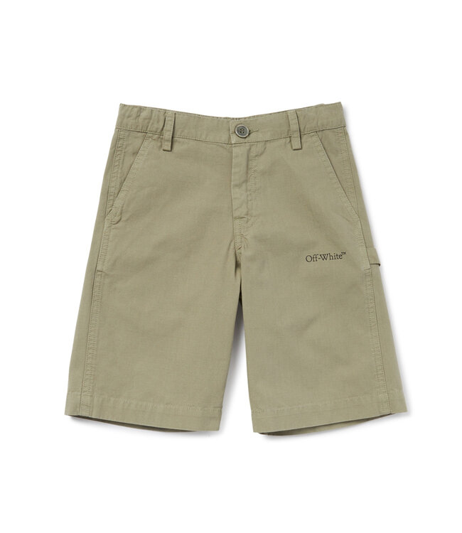 OFF-WHITE BOOKISH DIAG WORKER SHORT KAKI - BLACK