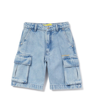 OFF-WHITE BOOKISH DIAG DENIM CARGOSHORT LIGHT BLUE