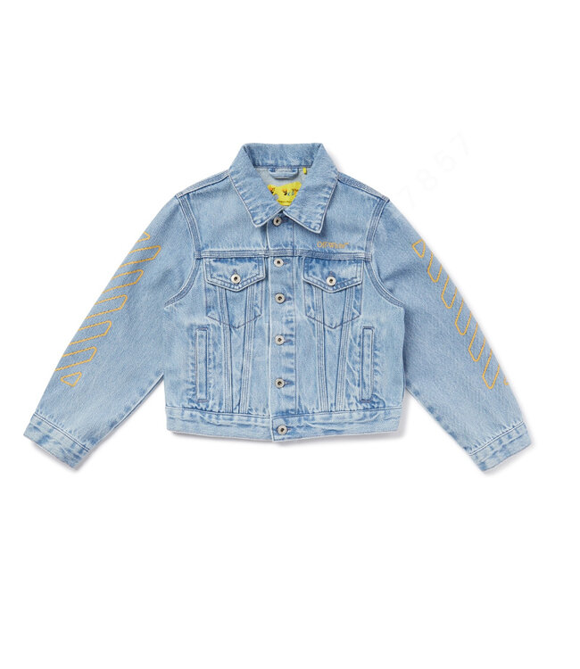OFF-WHITE BOOKISH DIAG DENIM JACKET LIGHT BLUE - Y