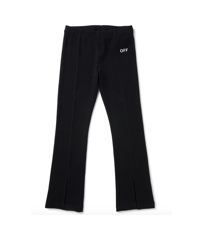 OFF-WHITE OFF STAMP CLEAR RIBBED PANT BLACK - WHIT