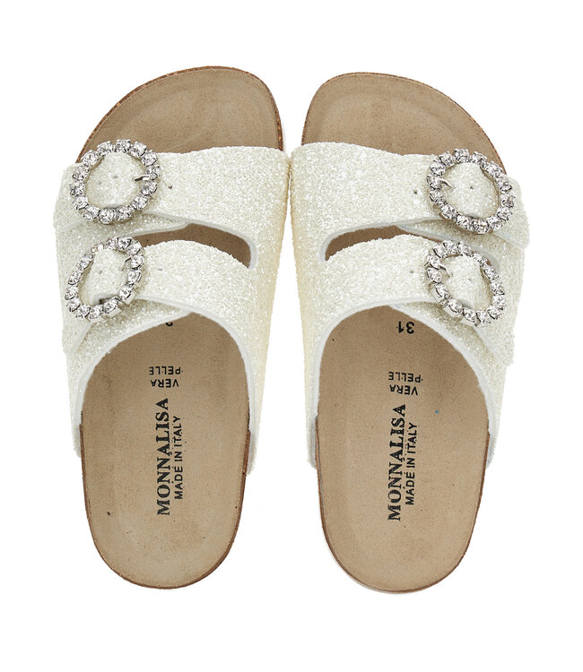 Monnalisa Sandaal wit met glitter