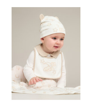 Dolce & Gabbana RomSuitLS+Bib+Bonnet White Cream