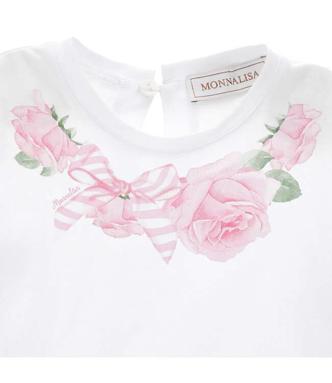 Monnalisa T-SHIRT COLLAR ROSES JERS