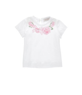 Monnalisa T-SHIRT COLLAR ROSES JERS