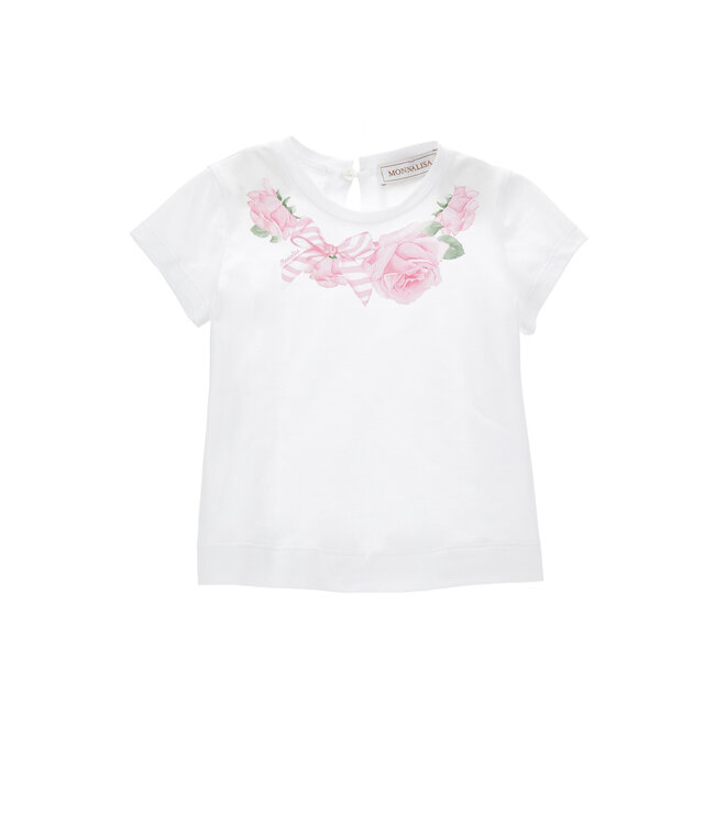 Monnalisa T-SHIRT COLLAR ROSES JERS