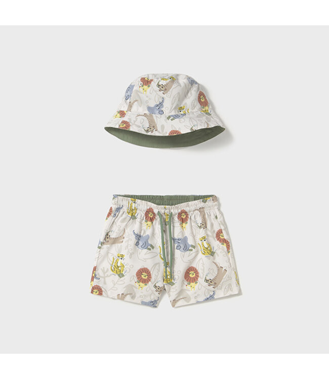 Mayoral Swim shorts w/ bucket hat