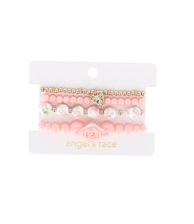 Angels Face ROSE BRACELET SET PEACH