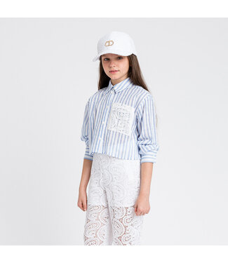 Twinset CAMICIA RIGA PAPER BLUE/ICE 251GJ2472