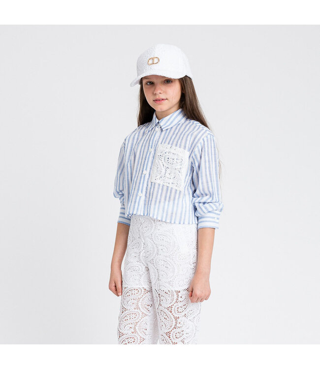 Twinset CAMICIA RIGA PAPER BLUE/ICE 251GJ2472