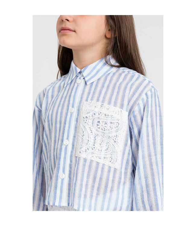 Twinset CAMICIA RIGA PAPER BLUE/ICE 251GJ2472