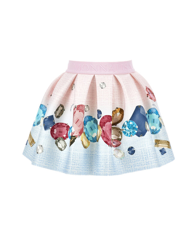 Monnalisa GONNA ST.GEMME NEOPRENE G Rosa+Celeste