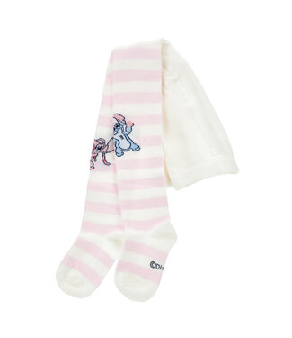 Monnalisa COLLANT A RIGHE CALDO COT Panna+FairyTale