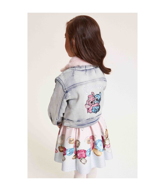 Monnalisa GONNA ST.GEMME NEOPRENE G Rosa+Celeste