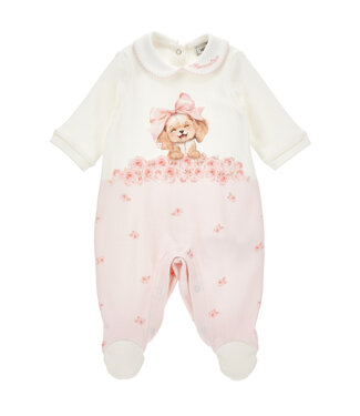 Monnalisa TUTINA ST.PUPPY INTERLOCK Panna+Rosa Antico