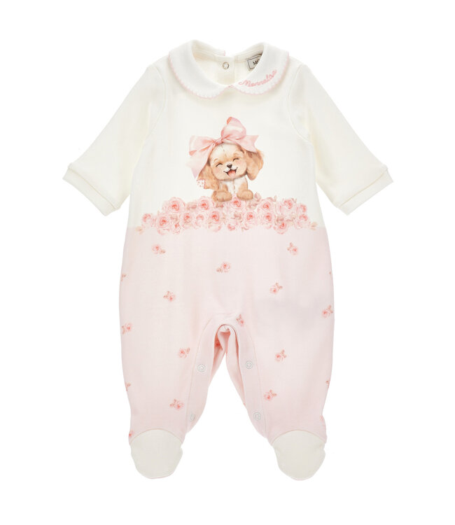Monnalisa TUTINA ST.PUPPY INTERLOCK Panna+Rosa Antico