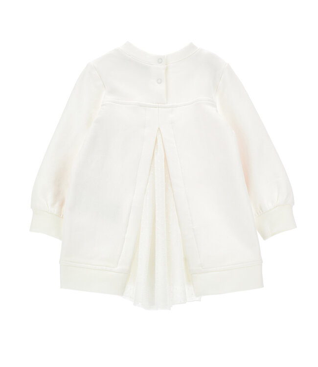 Monnalisa ABITO FELPA FELPA STRETCH Panna+FairyTale