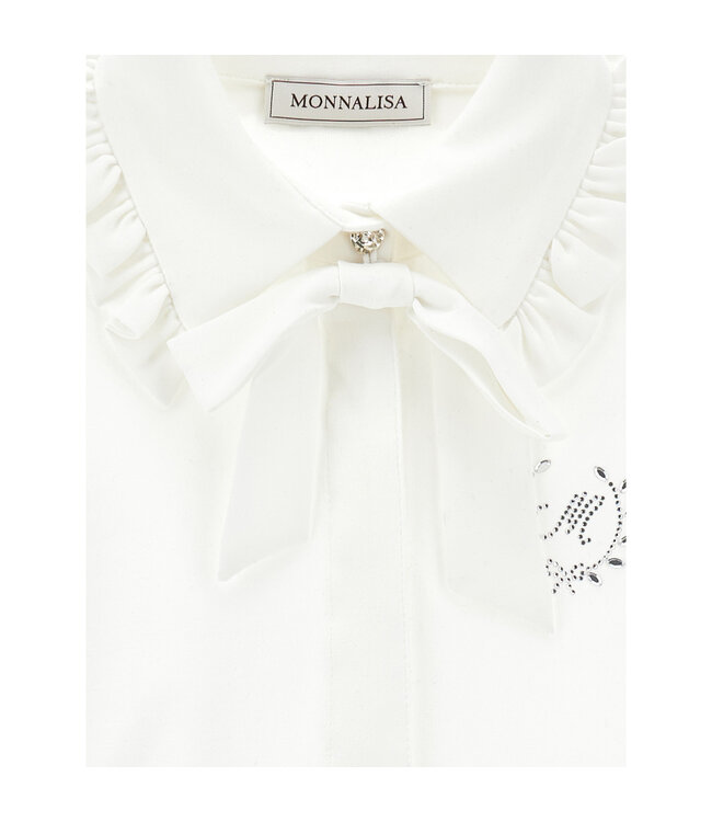 Monnalisa CAMICIA SVETLANA JERSEY D Bianco