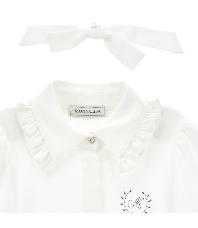 Monnalisa CAMICIA SVETLANA JERSEY D Bianco