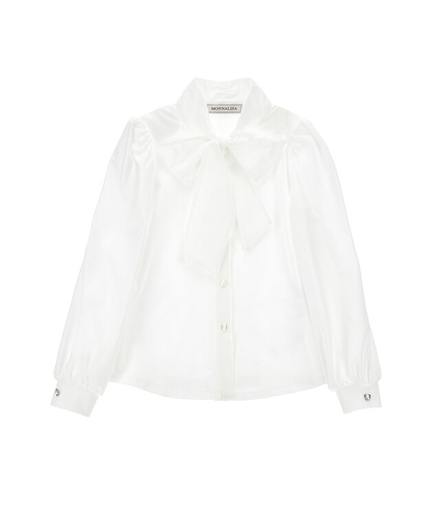 Monnalisa CAMICIA MINA JERSEY DI CO Bianco