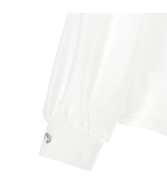 Monnalisa CAMICIA MINA JERSEY DI CO Bianco