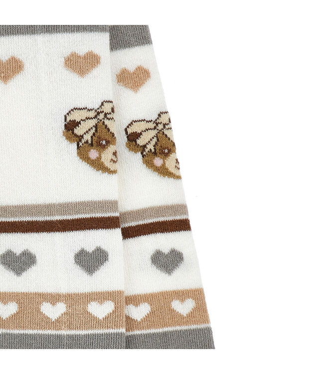 Monnalisa COLLANT BEARS CALDO COTON panna+grigio