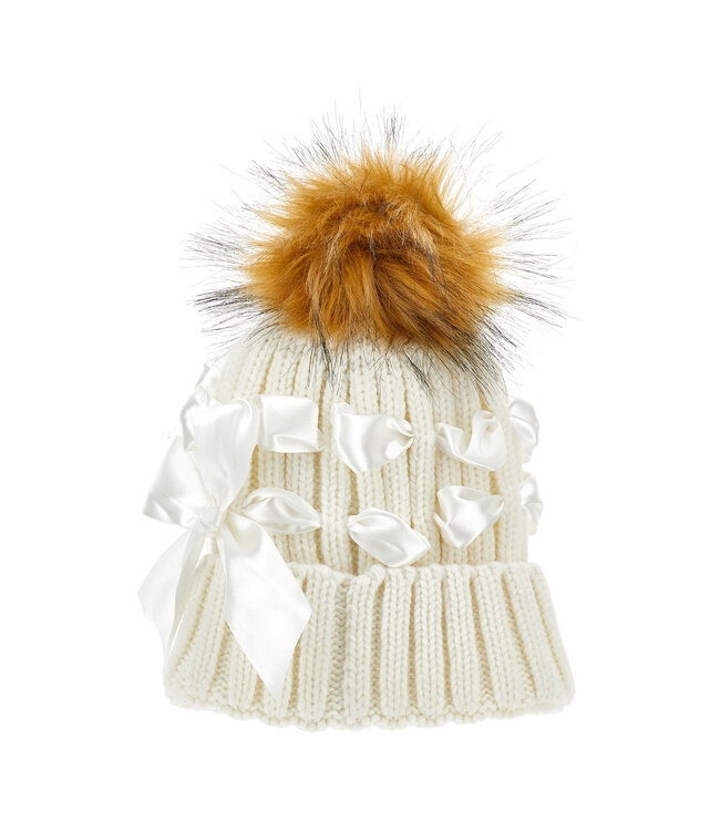 Monnalisa BERRETTO FIOCCHI MIX WOOL Panna