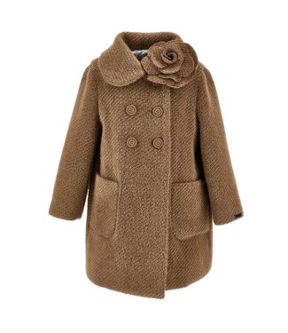 Monnalisa CAPPOTTO C/FIORE PANNO TE Taupe