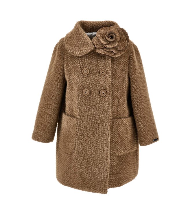 Monnalisa CAPPOTTO C/FIORE PANNO TE Taupe