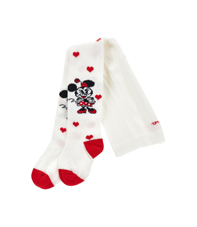 Monnalisa COLLANT CUORI CALDO COTON Panna+Rubino