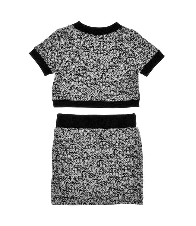 Monnalisa COMPLETO BON TON PUNTO MA panna+nero