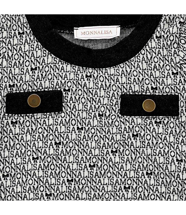 Monnalisa COMPLETO BON TON PUNTO MA panna+nero