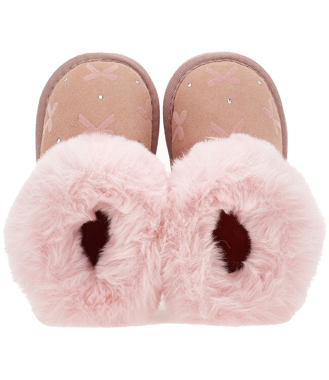 Monnalisa STIVALETTO CON FIOCCHINI rosa antico couture