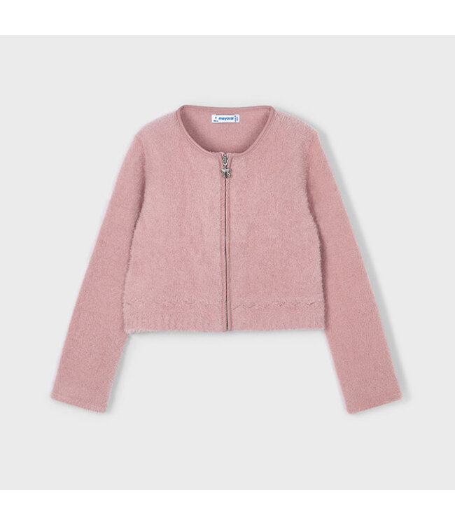 Mayoral Knit faux fur cardigan  4310_076
