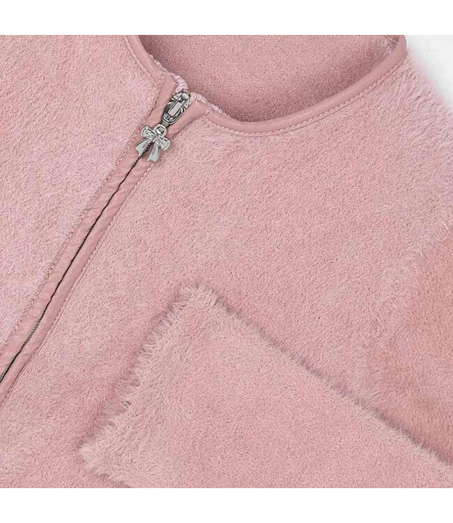 Mayoral Knit faux fur cardigan  4310_076