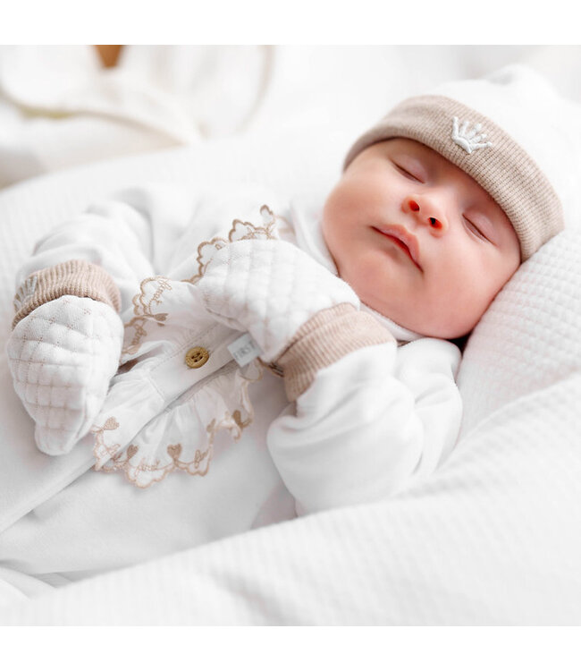 First white/beige velvet rompersuit 9903120_0135