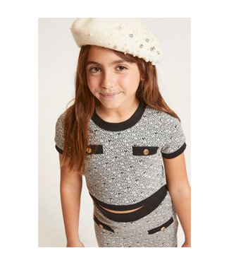 Monnalisa COMPLETO BON TON PUNTO MA panna+nero