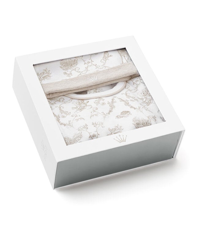 First 9906016 beige replay rompersuit set with bonnet