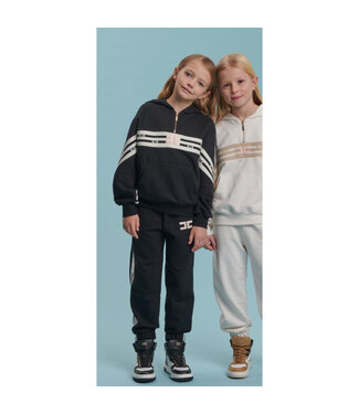 Elisabetta Franchi FELPA CON CAPPUCCIO E BANDE LOGATE FELPA NERO/MILK-NERO-ROSA BABY EFFE154.0.FF002.N085