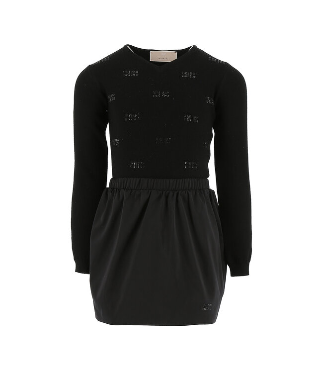 Elisabetta Franchi ABITO CON MAGLIA STRASS LOGO NERO EFAB632.0.NY031.N000