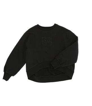 Elisabetta Franchi FELPA CON FONDO ASIMMETRICO E RICAMO LOGO NERO EFFE158.0.FF002.N000