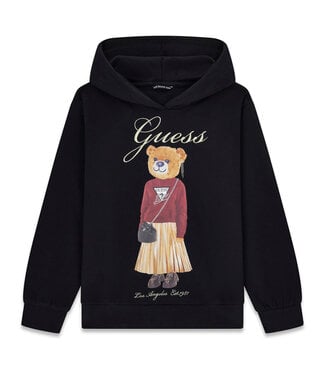 Guess OVERSIZE LS ACTIVE TOP W/HOOD J5BQ26_KAD74_JBLK