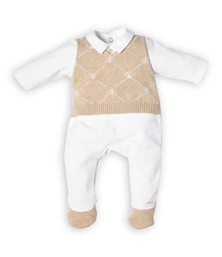 First BO B rompersuit Signature shirt  6103130_0135 white-beige