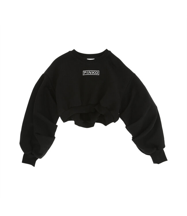 Pinko FELPA CROPPED CON RICAMO NERO/NERO-PRISTINE KFFE012.C.FF013.D852