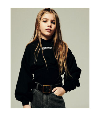 Pinko FELPA CROPPED CON RICAMO NERO/NERO-PRISTINE KFFE012.C.FF013.D852