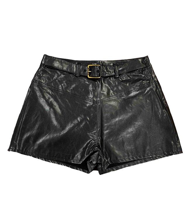 Pinko SHORTS IN ECOPELLE CON FIBBIA PINKO NERO KFBE008.C.PE017.N000