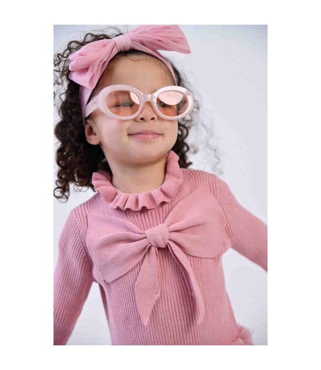 Angels Face BLISS BABY KNITTED AND TULLE DRESS TEA ROSE