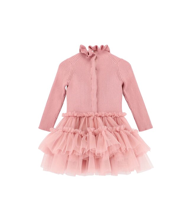 Angels Face BLISS BABY KNITTED AND TULLE DRESS TEA ROSE