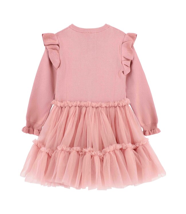 Angels Face BLISS KNITTED AND TULLE DRESS TEA ROSE