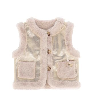 Angels Face CHER METALLIC/FUR GILET GOLD